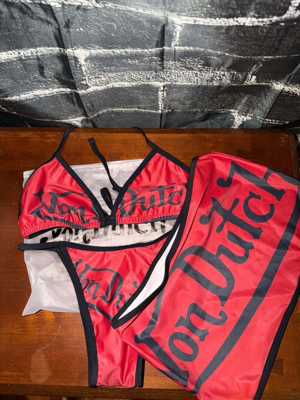 Von Dutch 3-Piece Bikini Set with Matching Swim Skirt